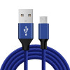 Blue Color Nylon Braided Fast Charging Type A Male to Micro 5pin USB Cable