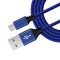 Blue Color Nylon Braided Fast Charging Type A Male to Micro 5pin USB Cable