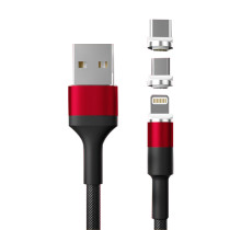 QC3.0 Colorful 1.2M Magnetic Nylon Fast Charging Iphone USB Type C Plug Micro USB Cable For Phone