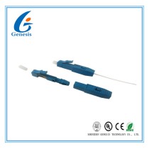 LC UPC Fiber Optic Fast Connector Pre - Embedded Blue For 0.9mm Tight Buffer Cable