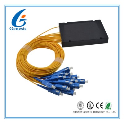 Low Insertion Loss Fiber Optic PLC Splitter 1260 - 1650nm Wavelength With Box 1x16