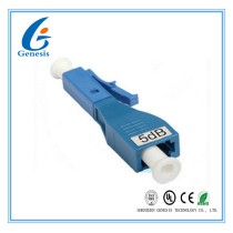 Blue LC Optical Fiber Attenuator M - F 2db / 10db Attenuator With Metal Sleeve