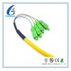 G657A1 SC / APC Pigtail Simplex , Yellow 4 Core Single Mode Fiber Optic Cable