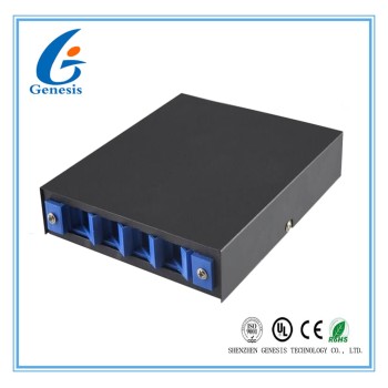 4 Port Fiber Optic Cable Box , SC ST FC Adapter Optical Fiber Distribution Box