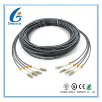 LC - LC Multimode Fiber Patch Cord , 6 Core Gray Armored Patch Cable For FTTH