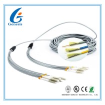 FO Sensor 6 Core Multimode Fiber Optic Cable , Gray LC - LC Fiber Optic Armored Cable