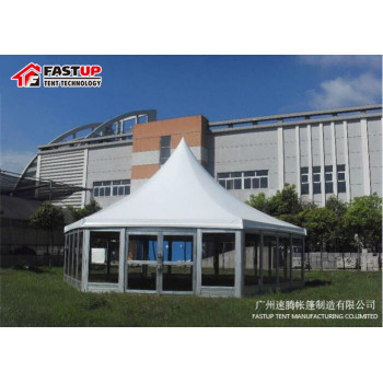 Hot Sale Glass Hexagon Tent For Church  Diameter  12M 200 People Seater Guest