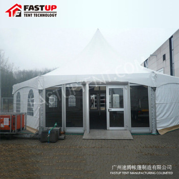 China Manufacturer Aluminum  Hexagon Tent For Brand Ceremony  Diameter  8M 50 People Seater Guest