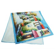 High Quality 100% Cotton Custom View Printed Velour Face Towel