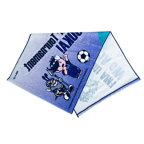 High Quality 100% Cotton Custom Football Printed Velour Face Towel
