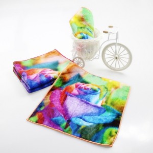 Factory supply custom printed towels cotton fabric hand towel