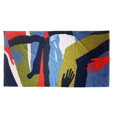 Wholesale high quality 100% cotton custom printed beach towel