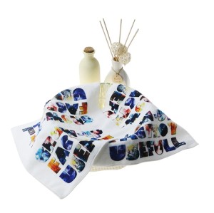 不懒人纯棉4K数码印花方巾 创意字母花型印染小毛巾 可个性化定制
