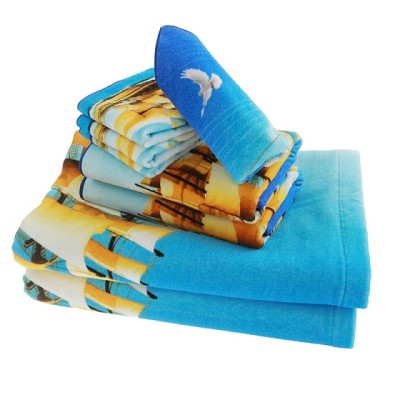 100% cotton digital printed customized towel set