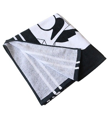 100% cotton cheap black digital printed sport towel