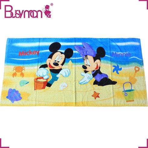 Cotton Fabric Absorbent quick dry custom beach bath towel with printed