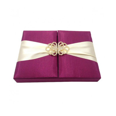 custom luxury packaging silk wedding invitation box