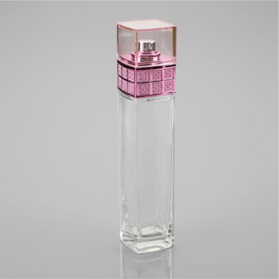 100ml Rectangular Crystal Perfume Bottle With Square Cap, Custom Perfume Bottle