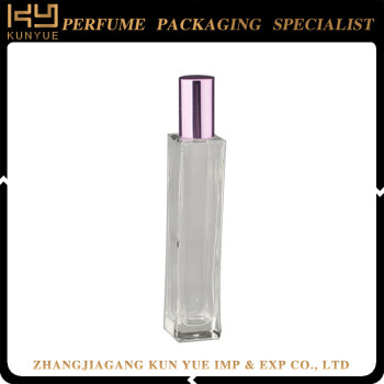 Silver crimp pump luxury custom made empty glass perfume bottle for sale