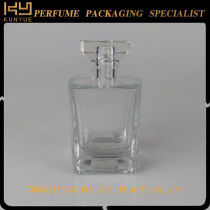 Empty glass bottle empty glass bottle with gold color crimp version spray pump for perfume packaging