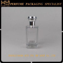 Empty Square Spray Perfume Glass Bottle with Gold or Silver Cap