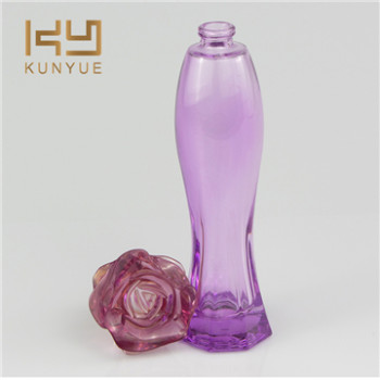 curved shape purple perfume bottles