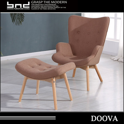classic furniture fabric wood base sofa leisure chair