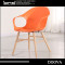 Low Price Plastic Armchair Dining Chair with Wooden Leg