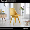 Factory price best sale Colorful modren plastic chair with solid wood leg