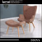 indoor french canvas chaise lounge chair with footrest