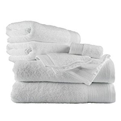 White Supreme Luxury  Bath Towel 700 GSM Combed 100%  Cotton Towel Set with 2 Face Cloths, 2 Hand Towels and 2 Bath Towels