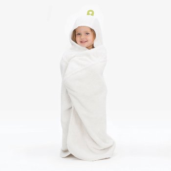 Puj Big Hug Premium Fitted Toddler Towel, White
