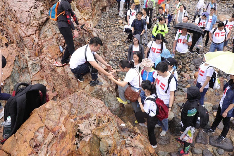 Outdoor Training--Hiking by the seaside