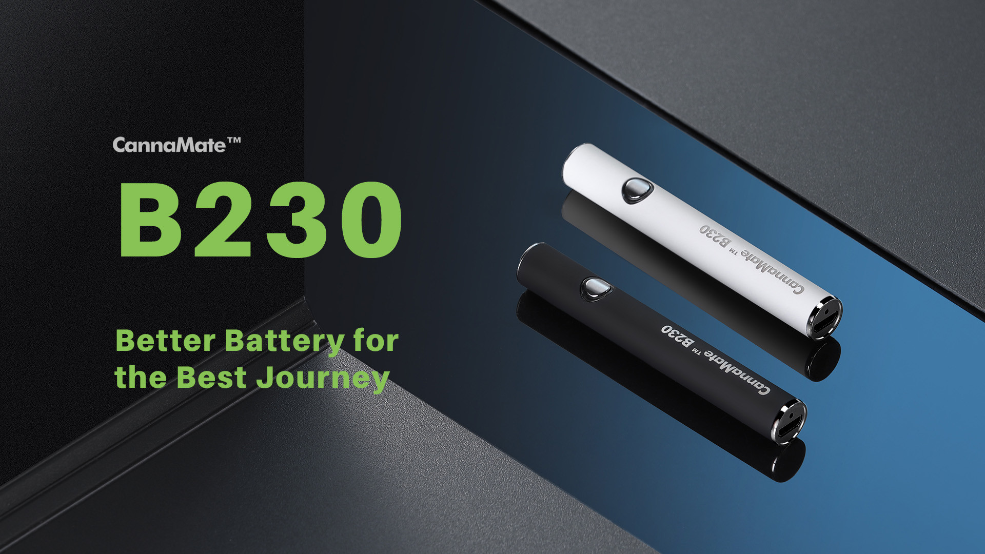 CannaMate™ B230 Adjustable Vape Pen Battery-Preheating vape pen battery with adjustable voltage setting-preheating-battery-510-battery-for-canabis-vape