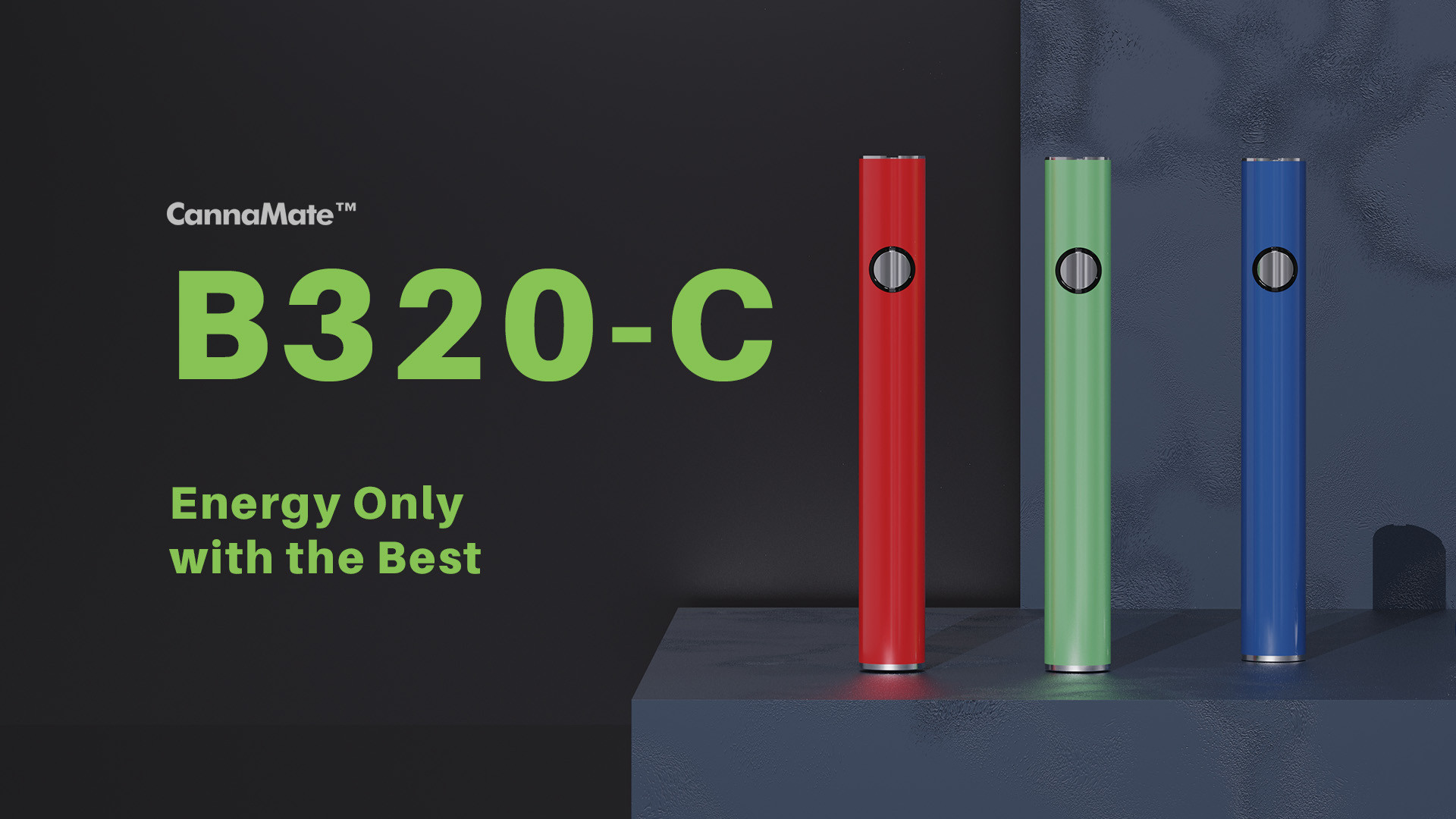 CannaMate™ B320-C Functional vape battery with 320 high capacity-preheating-battery-vape-battery-with-Adjustable Voltage Output