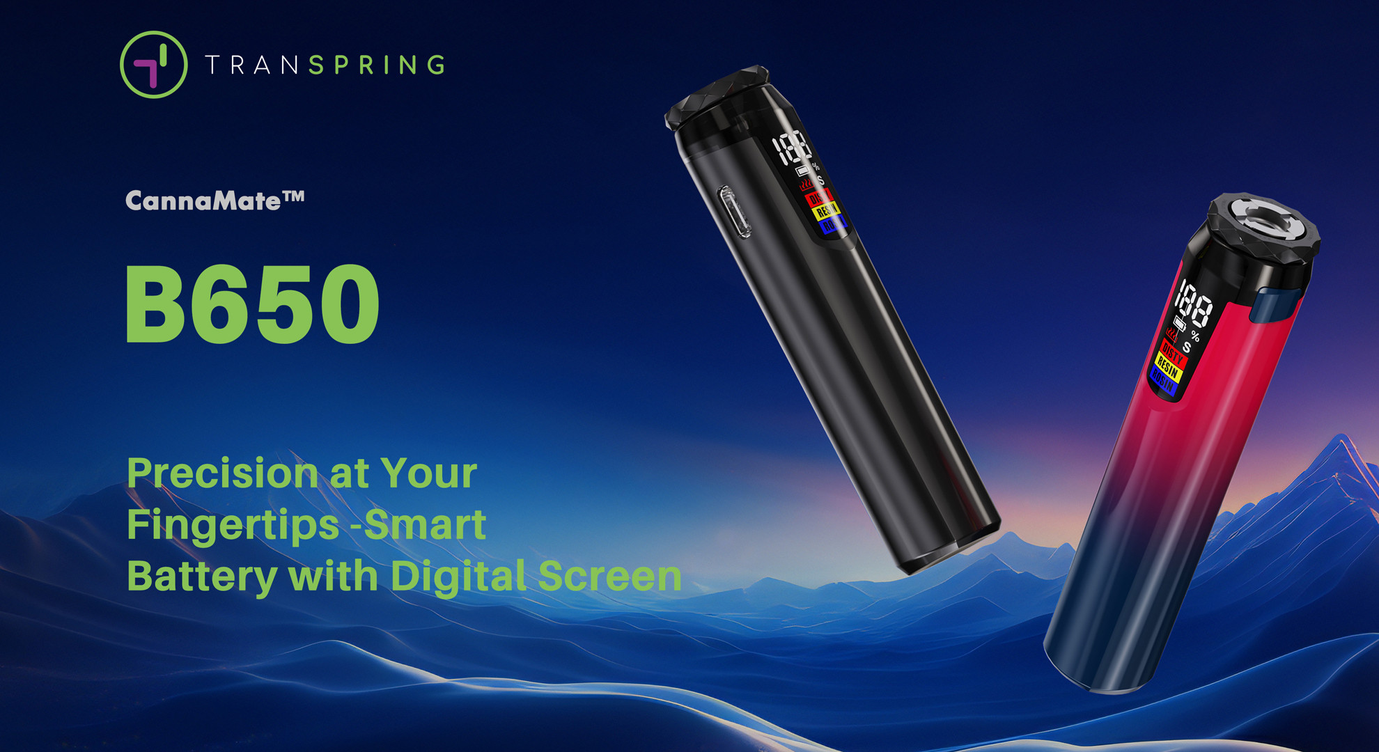 Vape Pen Battery with digital screen-Preheating vape pen battery with adjustable voltage setting-preheating-battery-510-battery-for-canabis-vape