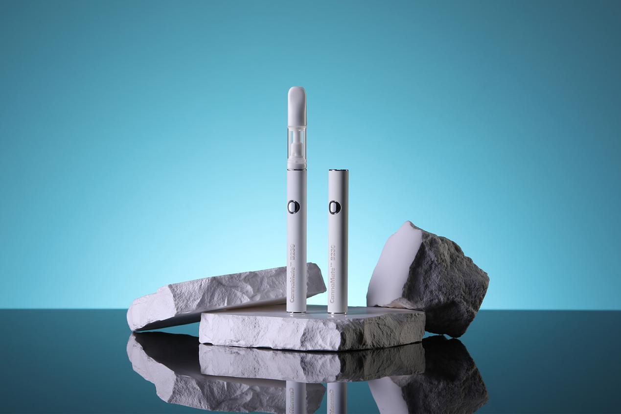 Premium 510 thread vape batteries displayed on stone platform