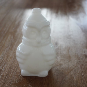 PAINTED OWL LED WAX CANDLE YH4