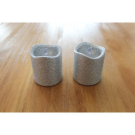 SILVER LED PLASTIC CANDLE YM19