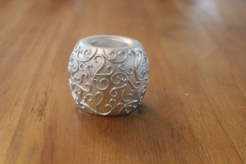 SILVER PAINTED LED WAX CANDLE YM15