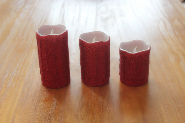 RED SURFACE PAINTED DRIPPING LED WAX CANDLE YT6