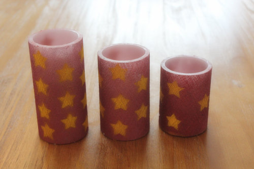 STAR PAINTED SURFACE LED WAX CANDLE YT12