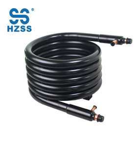 HZSS high performance manufacture double pipe tube in tube copper heat exchanger for ice machine