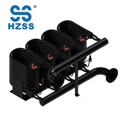 48 HP heating heat pump high performance eight systems tube in tube copper heat exchanger