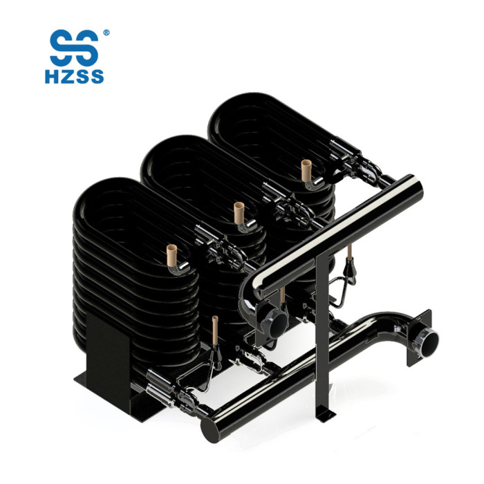 36HP high efficiency double steel copper tube in tube pipe coaxial heat recovery exchanger