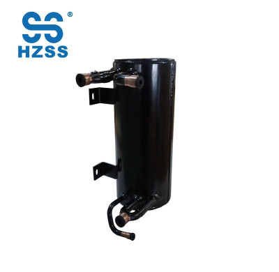 Copper tube high efficiency tank coaxial spiral heat exchanger for refrigeration heat pump system
