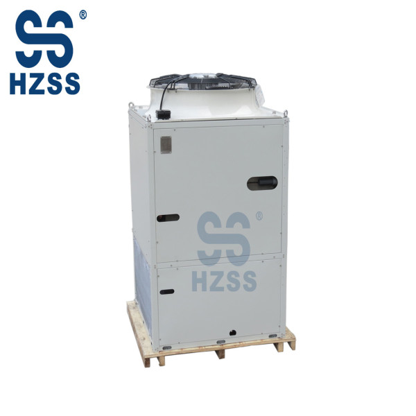 Air conditioning cold storage evaporative condenser heat exchanger