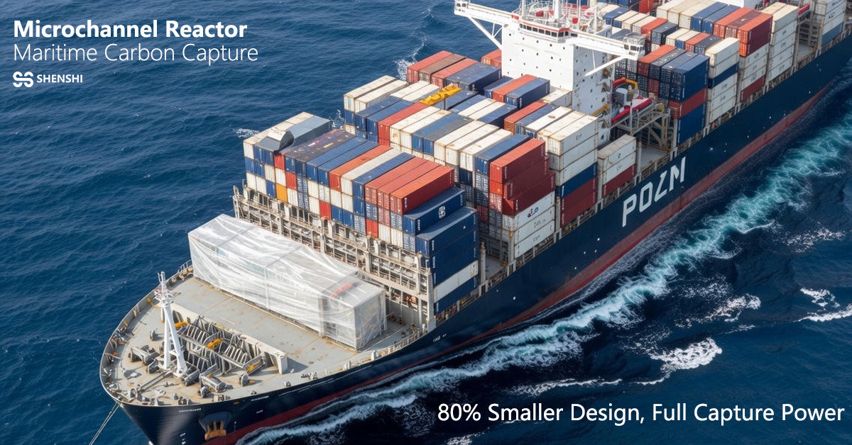 Onboard carbon capture system on container ship