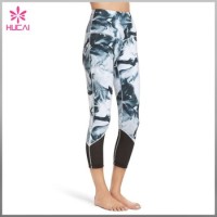 Customized Sublimation Mesh Panel Breathable Yoga Leggings For Women