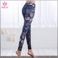 Wholesale Four Needles Six Lines Yoga Pants Full Length Digital Printed Gym Tights Women